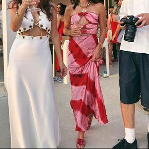 Carolina K
Printed tie-dye pink and red maxi Dress